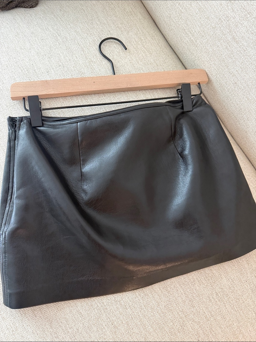 Aritzia Black Faux Leather Mini Skirt - Picture 3 of 5